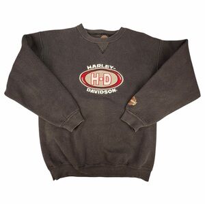 VTG Rare Unisex 90s Y2K Harley-Davidson Black Motorcycle Crew Neck Sweatshirt M